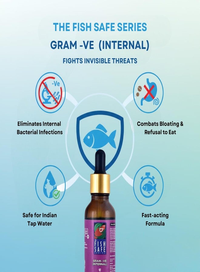سلسلة فيش سيف جرام-في (للاستخدام الداخلي) | علاج العدوى البكتيرية الداخلية | للأسماك الاستوائية (30 مل) - Image 2